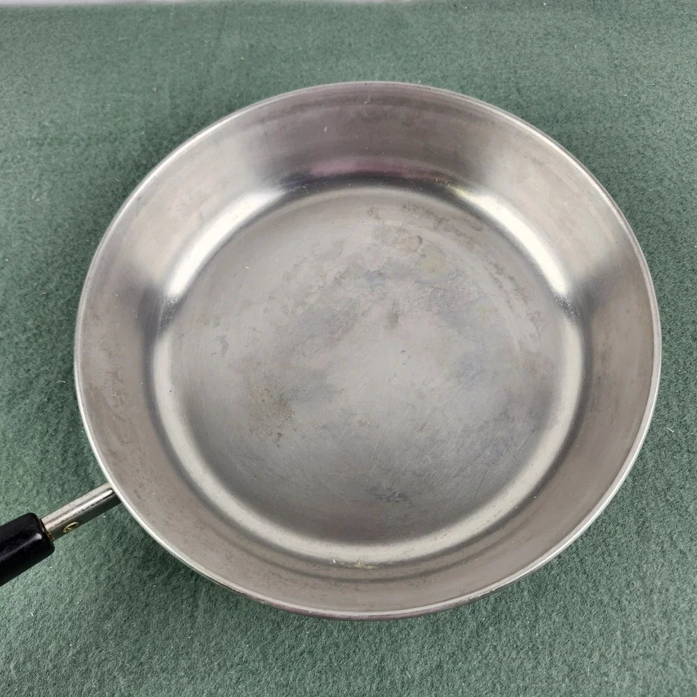 Vintage‎ Revere Ware Stainless Steel 9 Inch -81 Frying Skillet Pan NO LID USA